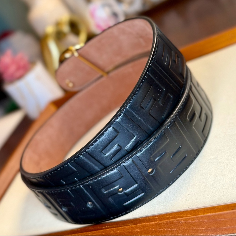 EUC FENDI Calfskin F is Fendi FF 1974 Embossed Belt - Picture 4 of 10